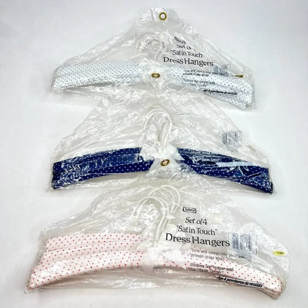 Set of 12 Vintage Satin Nevco Hangers